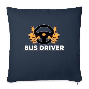 Chauffeur de bus chauffeur de bus - Housse de coussin décorative 45 x 45 cm - bleu marine - Devant