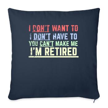 Pensioner saying - Sofa pillowcase 17,3'' x 17,3'' (45 x 45 cm) - navy - Front
