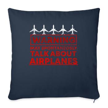 Pilote d'avion - Housse de coussin décorative 45 x 45 cm - bleu marine - Devant
