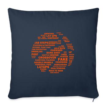 basket-ball - Housse de coussin décorative 45 x 45 cm - bleu marine - Devant