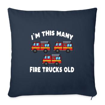 Firefighter 3 years birthday - Sofa pillowcase 17,3'' x 17,3'' (45 x 45 cm) - navy - Front