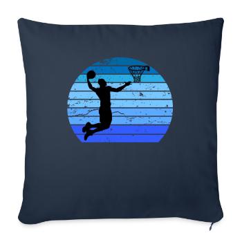 basket-ball - Housse de coussin décorative 45 x 45 cm - bleu marine - Devant