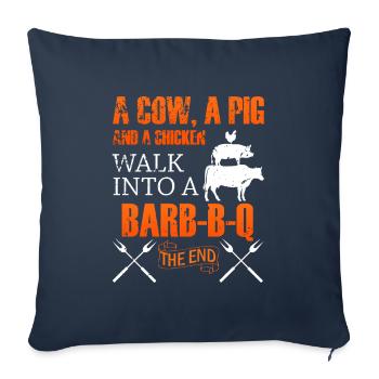 BBQ BBQ BBQ - Sofa pillowcase 17,3'' x 17,3'' (45 x 45 cm) - navy - Front