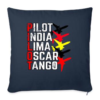 Pilot Pilot Alphabet - Sofa pillowcase 17,3'' x 17,3'' (45 x 45 cm) - navy - Front