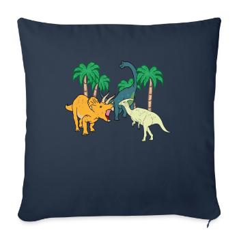 Cadeau dinosaure dino - Housse de coussin décorative 45 x 45 cm - bleu marine - Devant