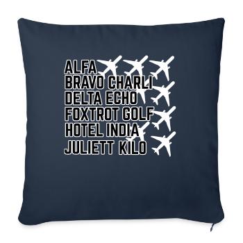 Pilot pilot alphabet - Sofa pillowcase 17,3'' x 17,3'' (45 x 45 cm) - navy - Front