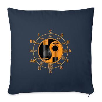 Guitare Quintenzirkel Cadeau - Housse de coussin décorative 45 x 45 cm - bleu marine - Devant