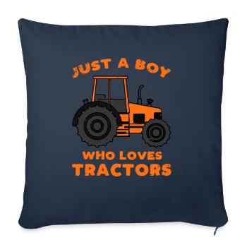 Tractor boy tractors saying gift - Sofa pillowcase 17,3'' x 17,3'' (45 x 45 cm) - navy - Front