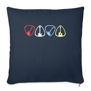 Guitare guitare - Housse de coussin décorative 45 x 45 cm - bleu marine - Devant