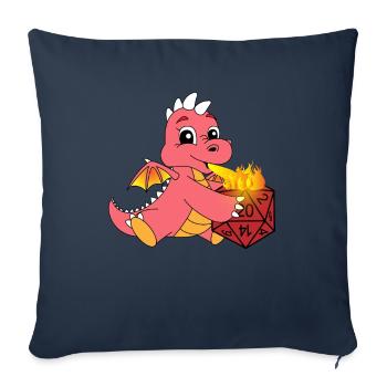 Jeu de dés cubiques Dragon - Housse de coussin décorative 45 x 45 cm - bleu marine - Devant
