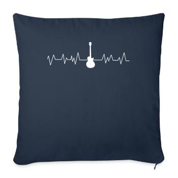 Guitar Player Heartbeat - Sofa pillowcase 17,3'' x 17,3'' (45 x 45 cm) - navy - Front