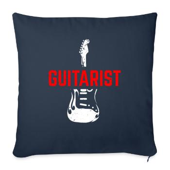 guitare - Housse de coussin décorative 45 x 45 cm - bleu marine - Devant