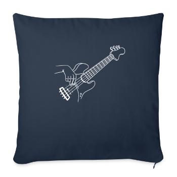 Joueur de guitare guitare acoustique - Housse de coussin décorative 45 x 45 cm - bleu marine - Devant