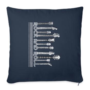 Guitares rock and roll - Housse de coussin décorative 45 x 45 cm - bleu marine - Devant