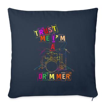 DRUMS - Sofa pillowcase 17,3'' x 17,3'' (45 x 45 cm) - navy - Front