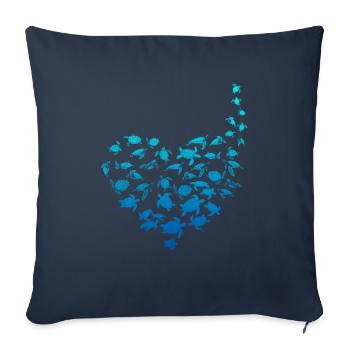 Turtle heart love - Sofa pillowcase 17,3'' x 17,3'' (45 x 45 cm) - navy - Front