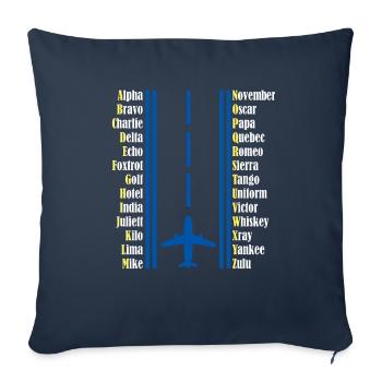 Pilot pilot alphabet - Sofa pillowcase 17,3'' x 17,3'' (45 x 45 cm) - navy - Front