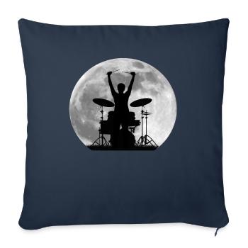 Drummer drums moon - Sofa pillowcase 17,3'' x 17,3'' (45 x 45 cm) - navy - Front