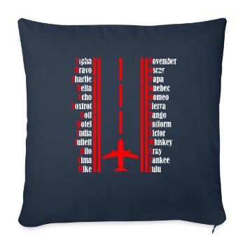 pilot alphabet - Sofa pillowcase 17,3'' x 17,3'' (45 x 45 cm) - navy - Front