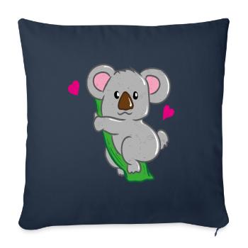 Amour d'ours Koala - Housse de coussin décorative 45 x 45 cm - bleu marine - Devant
