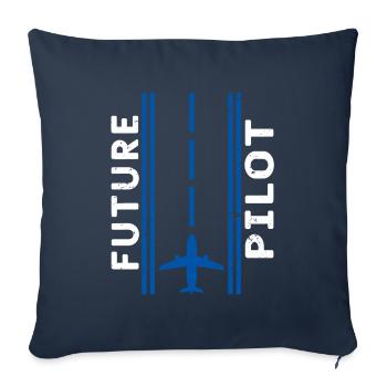 Pilot plane pilot - Sofa pillowcase 17,3'' x 17,3'' (45 x 45 cm) - navy - Front