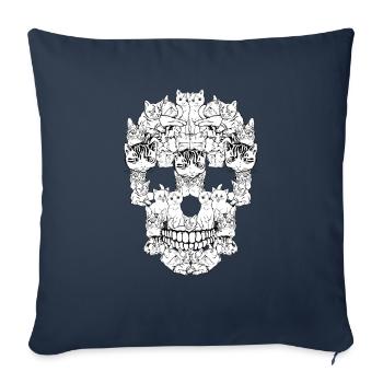 Cat cats skull and crossbones - Sofa pillowcase 17,3'' x 17,3'' (45 x 45 cm) - navy - Front
