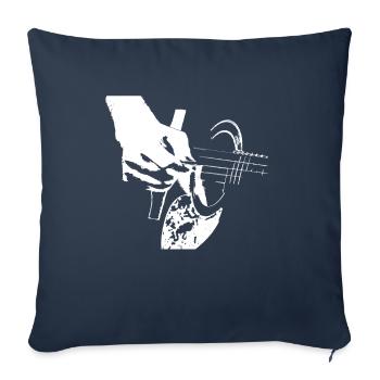 Guitariste guitare acoustique - Housse de coussin décorative 45 x 45 cm - bleu marine - Devant