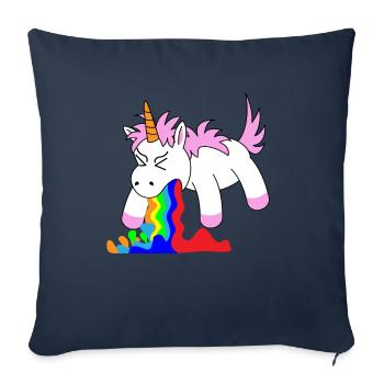 Licornes drôles de licorne - Housse de coussin décorative 45 x 45 cm - bleu marine - Devant