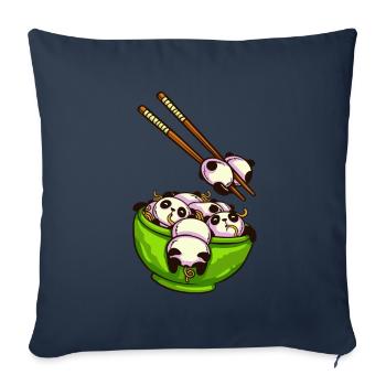 Ramen Pandas Japanese - Sofa pillowcase 17,3'' x 17,3'' (45 x 45 cm) - navy - Front