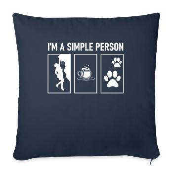 I am just climbing coffee and dogs - Sofa pillowcase 17,3'' x 17,3'' (45 x 45 cm) - navy - Front