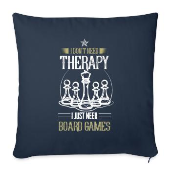Jeux de société jeux d'échecs - Housse de coussin décorative 45 x 45 cm - bleu marine - Devant