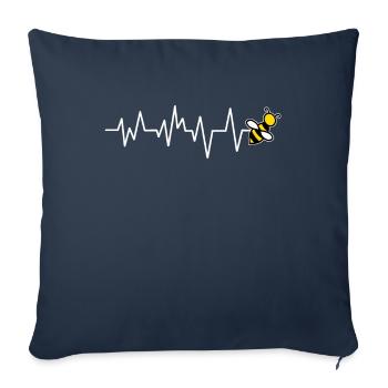 Heartbeat heart line bees bee beekeeper - Sofa pillowcase 17,3'' x 17,3'' (45 x 45 cm) - navy - Front