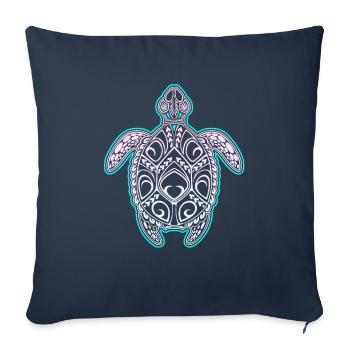 Plongée tortue - Housse de coussin décorative 45 x 45 cm - bleu marine - Devant