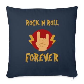 Musique rock n roll musicien rock - Housse de coussin décorative 45 x 45 cm - bleu marine - Devant