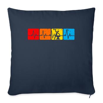 Battement de coeur vintage forgeron maréchal-ferrant - Housse de coussin décorative 45 x 45 cm - bleu marine - Devant