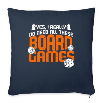 Oui, j'ai besoin de tout ce jeu de société - Housse de coussin décorative 45 x 45 cm - bleu marine - Devant