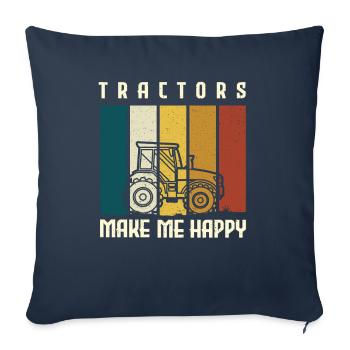 Tracteurs conducteur de tracteur agriculteur - Housse de coussin décorative 45 x 45 cm - bleu marine - Devant