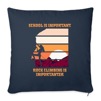 Funny rock climbing - Sofa pillowcase 17,3'' x 17,3'' (45 x 45 cm) - navy - Front