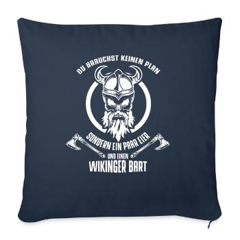 Vikings Viking Spruch Bart - Sofakissenbezug 45 x 45 cm - Navy - Vorne