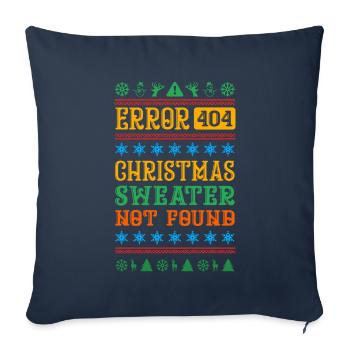 Error No Christmas Sweater Found - Housse de coussin décorative 45 x 45 cm - bleu marine - Devant