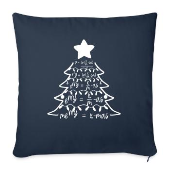Mathématiques Xmas Tree Cadeau de Noël - Housse de coussin décorative 45 x 45 cm - bleu marine - Devant
