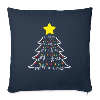 Merry Xmas Mathématiques Tannenbaum - Housse de coussin décorative 45 x 45 cm - bleu marine - Devant