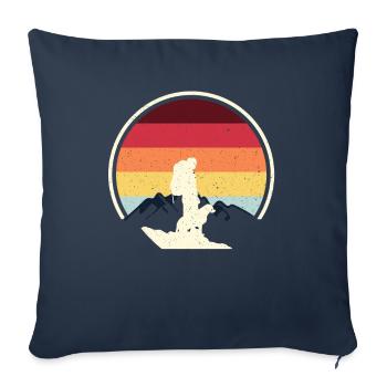 Camping randonnée chiens vintage - Housse de coussin décorative 45 x 45 cm - bleu marine - Devant