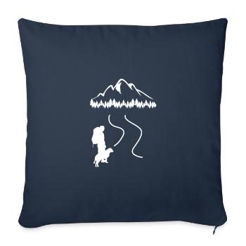 Dogs hiking mountains - Sofa pillowcase 17,3'' x 17,3'' (45 x 45 cm) - navy - Front