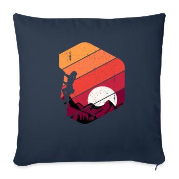 Escalade de la roche Retro - Housse de coussin décorative 45 x 45 cm - bleu marine - Devant