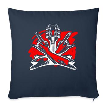 Musicien guitare guitare Rock E-guitare - Housse de coussin décorative 45 x 45 cm - bleu marine - Devant