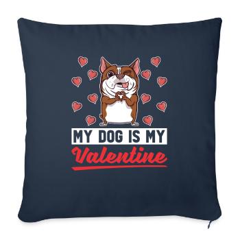Saint-Valentin Saint-Valentin - Housse de coussin décorative 45 x 45 cm - bleu marine - Devant