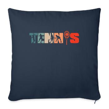 Tennis Rétro Tennis Vintage - Housse de coussin décorative 45 x 45 cm - bleu marine - Devant