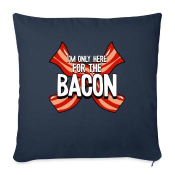 Bacon Bacon Petit déjeuner - Housse de coussin décorative 45 x 45 cm - bleu marine - Devant