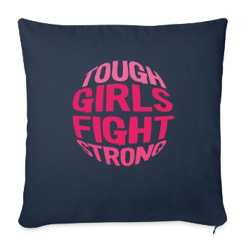 Cancer du sein - Housse de coussin décorative 45 x 45 cm - bleu marine - Devant